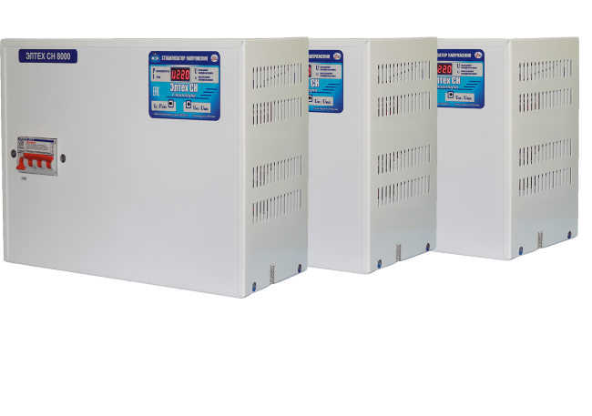 Стабилизатор 24 квт Элтех СН 8000*3 стандарт